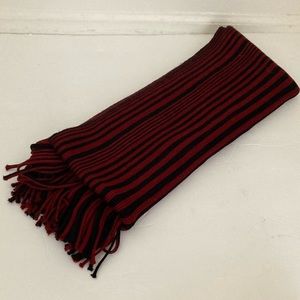 Red and black striped scarf
